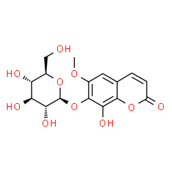 ChemSpider 2D Image | 8-Hydroxy-6-methoxy-2-oxo-2H-chromen-7-yl beta-D-glucopyranoside | C16H18O10