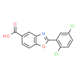 ChemSpider 2D Image | 2-(2,5-Dichlorophenyl)-1,3-benzoxazole-5-carboxylic acid | C14H7Cl2NO3