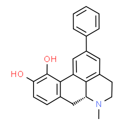 ChemSpider 2D Image | (6aR)-6-Methyl-2-phenyl-5,6,6a,7-tetrahydro-4H-dibenzo[de,g]quinoline-10,11-diol | C23H21NO2