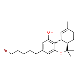 ChemSpider 2D Image | (6aR,10aR)-3-(5-Bromopentyl)-6,6,9-trimethyl-6a,7,8,10a-tetrahydro-6H-benzo[c]chromen-1-ol | C21H29BrO2