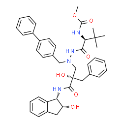 ChemSpider 2D Image | Methyl [(2S)-1-{2-[(2S)-2-benzyl-2-hydroxy-3-{[(1S,2R)-2-hydroxy-2,3-dihydro-1H-inden-1-yl]amino}-3-oxopropyl]-2-(4-biphenylylmethyl)hydrazino}-3,3-dimethyl-1-oxo-2-butanyl]carbamate (non-preferred na
me) | C40H46N4O6