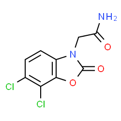 ChemSpider 2D Image | 2-(6,7-Dichloro-2-oxo-1,3-benzoxazol-3(2H)-yl)acetamide | C9H6Cl2N2O3