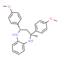 ChemSpider 2D Image | (2S,4S)-2,4-Bis(4-methoxyphenyl)-2-methyl-2,3,4,5-tetrahydro-1H-1,5-benzodiazepine | C24H26N2O2
