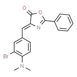 ChemSpider 2D Image | (4Z)-4-[3-Bromo-4-(dimethylamino)benzylidene]-2-phenyl-1,3-oxazol-5(4H)-one | C18H15BrN2O2