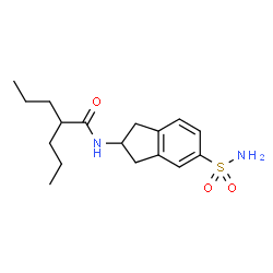 ChemSpider 2D Image | 2-Propyl-N-(5-sulfamoyl-2,3-dihydro-1H-inden-2-yl)pentanamide | C17H26N2O3S