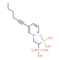 ChemSpider 2D Image | 1-(2,2-Diphosphonoethyl)-3-(1-hexyn-1-yl)pyridinium | C13H20NO6P2