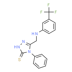 ChemSpider 2D Image | 4-Phenyl-5-({[3-(trifluoromethyl)phenyl]amino}methyl)-2,4-dihydro-3H-1,2,4-triazole-3-thione | C16H13F3N4S