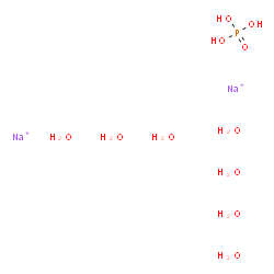 ChemSpider 2D Image | Phosphoric acid, sodium salt, hydrate (1:2:7) | H17Na2O11P