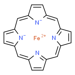 ChemSpider 2D Image | Iron(2+) porphine-21,22-diide | C20H12FeN4