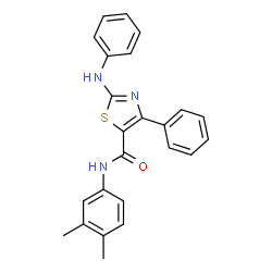 ChemSpider 2D Image | 2-Anilino-N-(3,4-dimethylphenyl)-4-phenyl-1,3-thiazole-5-carboxamide | C24H21N3OS