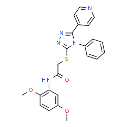 ChemSpider 2D Image | N-(2,5-dimethoxyphenyl)-2-{[4-phenyl-5-(pyridin-4-yl)-4H-1,2,4-triazol-3-yl]sulfanyl}acetamide | C23H21N5O3S