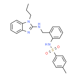 ChemSpider 2D Image | 4-Methyl-N-(2-{[(1-propyl-1H-benzimidazol-2-yl)amino]methyl}phenyl)benzenesulfonamide | C24H26N4O2S