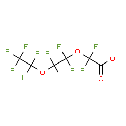 ChemSpider 2D Image | Difluoro[1,1,2,2-tetrafluoro-2-(pentafluoroethoxy)ethoxy]acetic acid | C6HF11O4