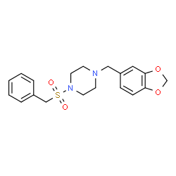 ChemSpider 2D Image | 1-(1,3-Benzodioxol-5-ylmethyl)-4-(benzylsulfonyl)piperazine | C19H22N2O4S