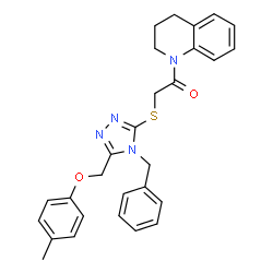 ChemSpider 2D Image | 2-({4-Benzyl-5-[(4-methylphenoxy)methyl]-4H-1,2,4-triazol-3-yl}sulfanyl)-1-(3,4-dihydro-1(2H)-quinolinyl)ethanone | C28H28N4O2S