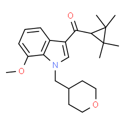 ChemSpider 2D Image | [7-Methoxy-1-(tetrahydro-2H-pyran-4-ylmethyl)-1H-indol-3-yl](2,2,3,3-tetramethylcyclopropyl)methanone | C23H31NO3