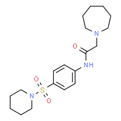 ChemSpider 2D Image | 2-(1-Azepanyl)-N-[4-(1-piperidinylsulfonyl)phenyl]acetamide | C19H29N3O3S