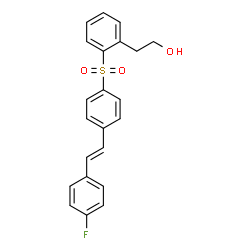 ChemSpider 2D Image | 2-[2-({4-[(E)-2-(4-Fluorophenyl)vinyl]phenyl}sulfonyl)phenyl]ethanol | C22H19FO3S