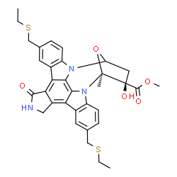 ChemSpider 2D Image | Methyl (15S,16R)-10,23-bis[(ethylsulfanyl)methyl]-16-hydroxy-15-methyl-3-oxo-28-oxa-4,14,19-triazaoctacyclo[12.11.2.1~15,18~.0~2,6~.0~7,27~.0~8,13~.0~19,26~.0~20,25~]octacosa-1,6,8,10,12,20,22,24,26-n
onaene-16-carboxylate | C33H33N3O5S2