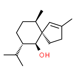ChemSpider 2D Image | (5S,6S,7S,10R)-7-Isopropyl-2,10-dimethylspiro[4.5]dec-1-en-6-ol | C15H26O
