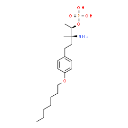 ChemSpider 2D Image | (2R,3R)-3-Amino-5-[4-(heptyloxy)phenyl]-3-methyl-2-pentanyl dihydrogen phosphate | C19H34NO5P