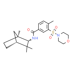 ChemSpider 2D Image | 4-Methyl-3-(4-morpholinylsulfonyl)-N-[(1S,2S,4R)-1,3,3-trimethylbicyclo[2.2.1]hept-2-yl]benzamide | C22H32N2O4S