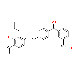 ChemSpider 2D Image | 3-[(R)-{4-[(4-Acetyl-3-hydroxy-2-propylphenoxy)methyl]phenyl}(hydroxy)methyl]benzoic acid | C26H26O6