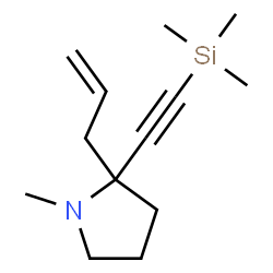 ChemSpider 2D Image | 2-Allyl-1-methyl-2-[(trimethylsilyl)ethynyl]pyrrolidine | C13H23NSi