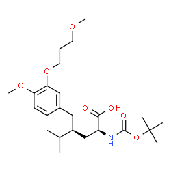 ChemSpider 2D Image | (4S)-4-[4-Methoxy-3-(3-methoxypropoxy)benzyl]-5-methyl-N-{[(2-methyl-2-propanyl)oxy]carbonyl}-L-norleucine | C24H39NO7