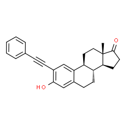 ChemSpider 2D Image | 3-Hydroxy-2-(phenylethynyl)estra-1(10),2,4-trien-17-one | C26H26O2