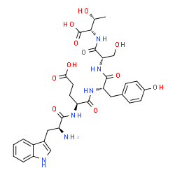 ChemSpider 2D Image | L-Tryptophyl-L-alpha-glutamyl-L-tyrosyl-L-seryl-L-threonine | C32H40N6O11
