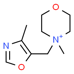 ChemSpider 2D Image | 4-Methyl-4-[(4-methyl-1,3-oxazol-5-yl)methyl]morpholin-4-ium | C10H17N2O2