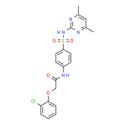 ChemSpider 2D Image | 2-(2-Chlorophenoxy)-N-{4-[(4,6-dimethyl-2-pyrimidinyl)sulfamoyl]phenyl}acetamide | C20H19ClN4O4S