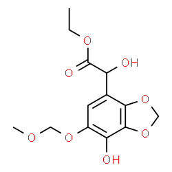 ChemSpider 2D Image | Ethyl hydroxy[7-hydroxy-6-(methoxymethoxy)-1,3-benzodioxol-4-yl]acetate | C13H16O8