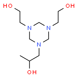 ChemSpider 2D Image | 1,3,5-Triazine-1,3,5(2H,4H,6H)-triethanol, alpha-methyl- | C10H23N3O3