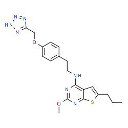 ChemSpider 2D Image | 2-Methoxy-6-propyl-N-{2-[4-(2H-tetrazol-5-ylmethoxy)phenyl]ethyl}thieno[2,3-d]pyrimidin-4-amine | C20H23N7O2S