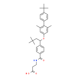 ChemSpider 2D Image | N-[4-(1-{[2,6-Dimethyl-4'-(2-methyl-2-propanyl)-4-biphenylyl]oxy}-3,3-dimethylbutyl)benzoyl]-beta-alanine | C34H43NO4