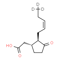 ChemSpider 2D Image | {(1R,2R)-3-Oxo-2-[(2Z)-(5,5,5-~2~H_3_)-2-penten-1-yl]cyclopentyl}acetic acid | C12H15D3O3