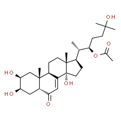 ChemSpider 2D Image | (2beta,3beta,5beta,22R)-2,3,14,25-Tetrahydroxy-6-oxocholest-7-en-22-yl acetate | C29H46O7