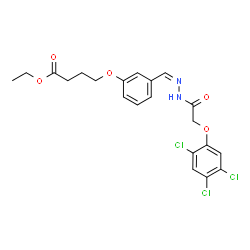 ChemSpider 2D Image | Ethyl 4-{3-[(Z)-{[(2,4,5-trichlorophenoxy)acetyl]hydrazono}methyl]phenoxy}butanoate | C21H21Cl3N2O5