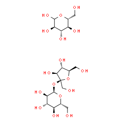 ChemSpider 2D Image | beta-D-Fructofuranosyl alpha-D-glucopyranoside - D-glucopyranose (1:1) | C18H34O17