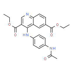 ChemSpider 2D Image | Diethyl 4-[(4-acetamidophenyl)amino]-3,6-quinolinedicarboxylate | C23H23N3O5