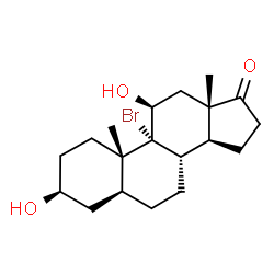 ChemSpider 2D Image | (3beta,5alpha,11beta)-9-Bromo-3,11-dihydroxyandrostan-17-one | C19H29BrO3