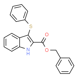 ChemSpider 2D Image | Benzyl 3-(phenylsulfanyl)-1H-indole-2-carboxylate | C22H17NO2S