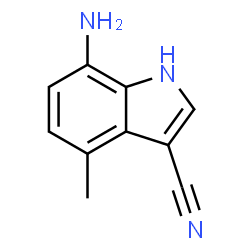 ChemSpider 2D Image | 7-Amino-4-methyl-1H-indole-3-carbonitrile | C10H9N3