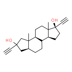 ChemSpider 2D Image | (1R,3aS,5aS,8bS)-1,7-Diethynyl-8a,10a-dimethylhexadecahydrodicyclopenta[a,f]naphthalene-1,7-diol | C22H30O2