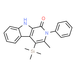 ChemSpider 2D Image | 3-Methyl-2-phenyl-4-(trimethylsilyl)-2,9-dihydro-1H-beta-carbolin-1-one | C21H22N2OSi
