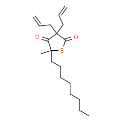ChemSpider 2D Image | 3,3-Diallyl-5-methyl-5-octyl-2,4(3H,5H)-thiophenedione | C19H30O2S