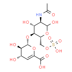 ChemSpider 2D Image | 2-Acetamido-2-deoxy-4-O-(4-deoxy-alpha-L-threo-hex-4-enopyranuronosyl)-6-O-sulfo-D-glucopyranose | C14H21NO14S