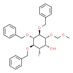 ChemSpider 2D Image | (1S,2S,3S,4R,5R,6R)-3,4,5-Tris(benzyloxy)-2-fluoro-6-(methoxymethoxy)cyclohexanol | C29H33FO6